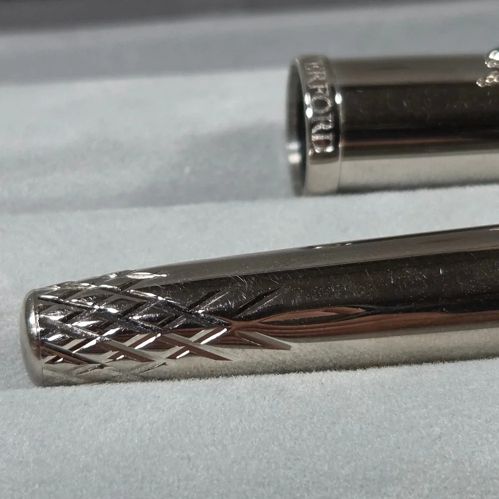 Waterford Lismore Silver Fountain Pen Excellent Engraved Diamond Pattern Boxed